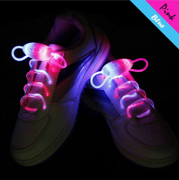 LED svíticí tkaničky do bot - Růžovo - Modré LED svíticí tkaničky do bot - Růžovo - Modré