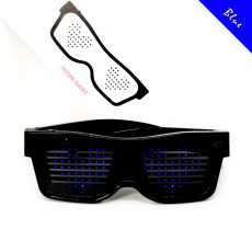 Programovatelné Bluetooth LED svíticí brýle - Modrá