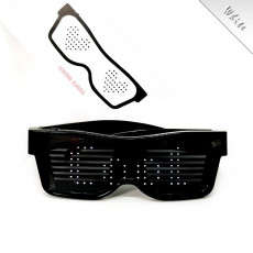 Programovatelné Bluetooth LED svíticí brýle - Bílá