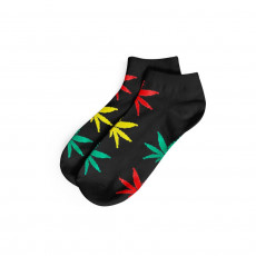 Pánské ponožky AMSTERDAM nízké - černá / rasta barvy