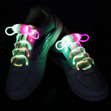 LED svíticí tkaničky do bot - Zeleno - Růžové