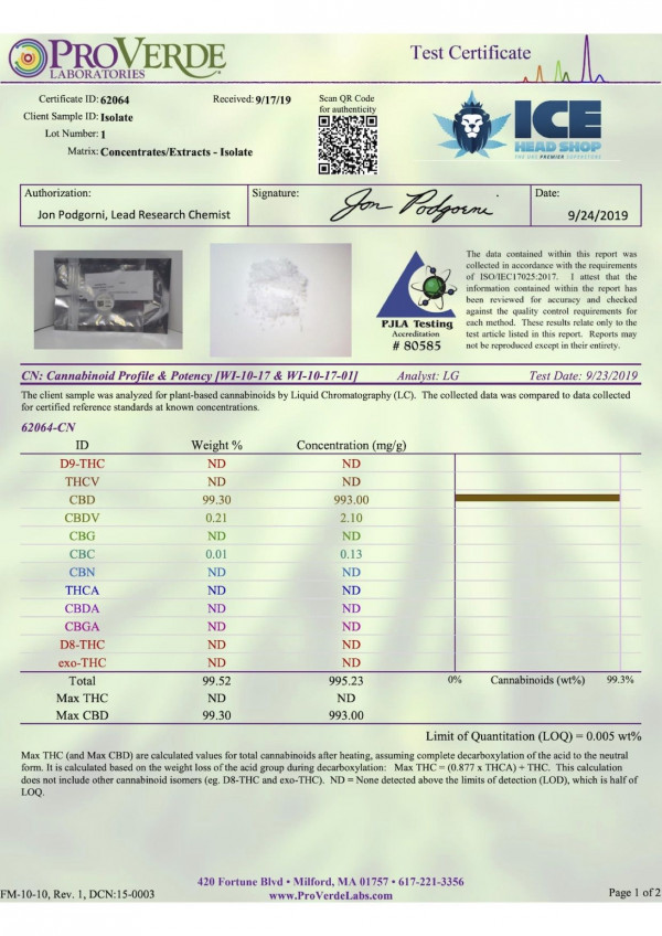 CBD GMP Grade Isolate 99% Pure CBD GMP Grade Isolate 99% Pure