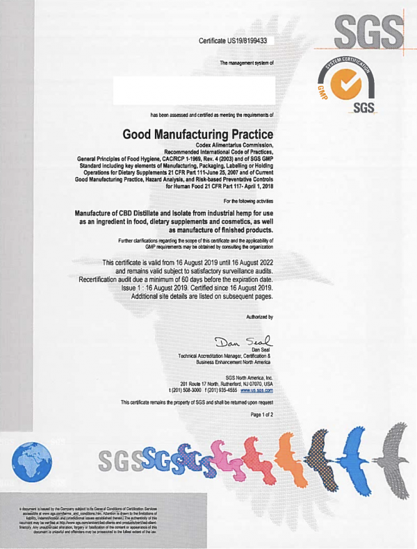 CBD GMP Grade 92% Broad Spectrum Distillate CBD GMP Grade 92% Broad Spectrum Distillate