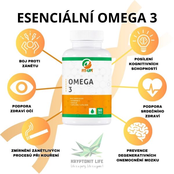 Esenciální Omega 3 | 90 gelových kapslí - Fit-Up Esenciální Omega 3 | 90 gelových kapslí - Fit-Up
