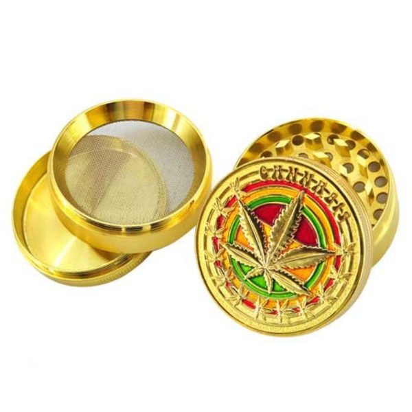 Kovová drtička - Rasta Leaf Gold - 4 části - 40 mm Kovová drtička - Rasta Leaf Gold - 4 části - 40 mm