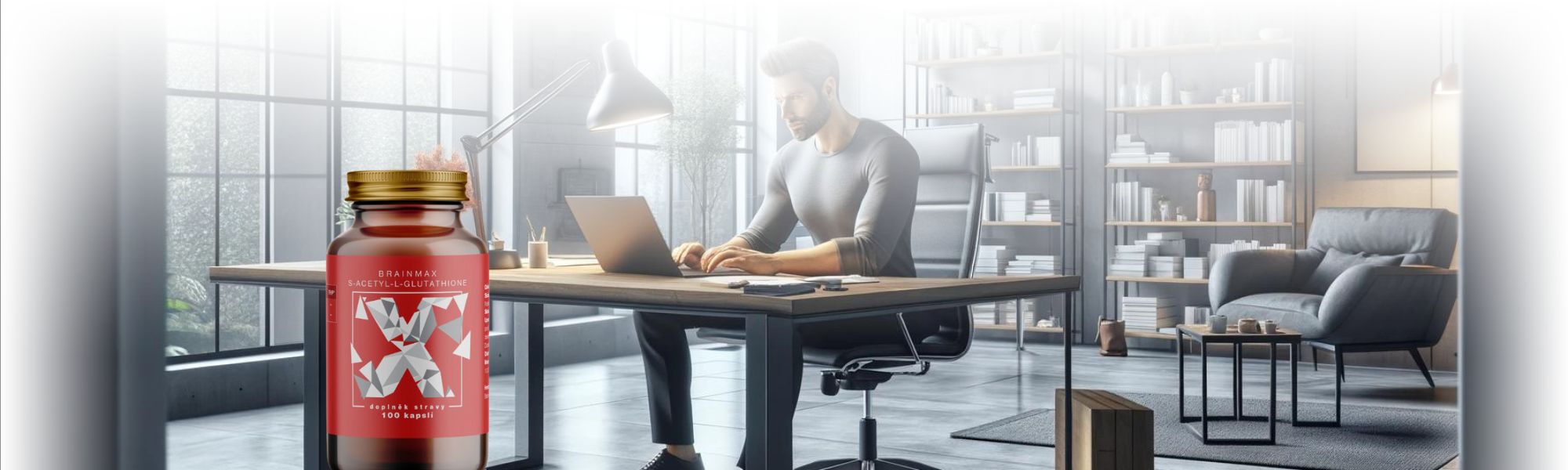 S-Acetyl-L-Glutathione SAG - BrainMax | 100 mg - 100 rostlinných kapslí